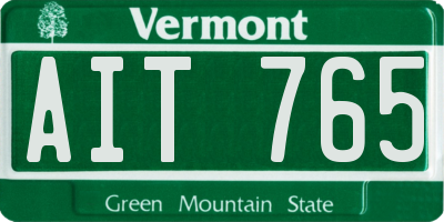 VT license plate AIT765