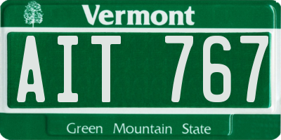 VT license plate AIT767