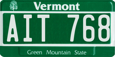 VT license plate AIT768