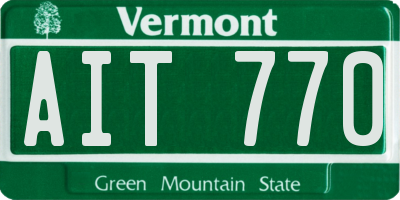 VT license plate AIT770