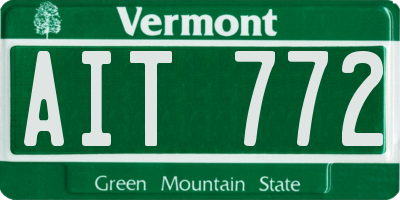 VT license plate AIT772