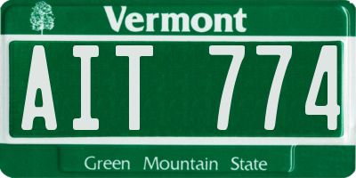 VT license plate AIT774