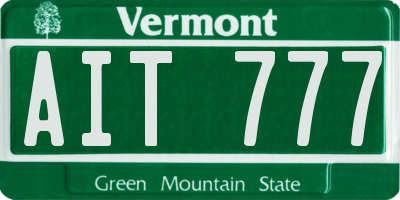 VT license plate AIT777