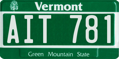 VT license plate AIT781