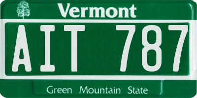 VT license plate AIT787