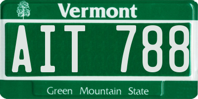 VT license plate AIT788