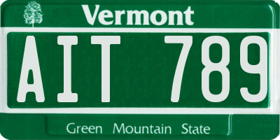 VT license plate AIT789
