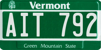 VT license plate AIT792