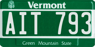 VT license plate AIT793