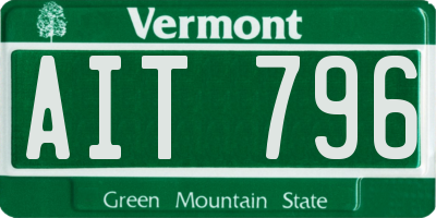 VT license plate AIT796
