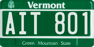 VT license plate AIT801