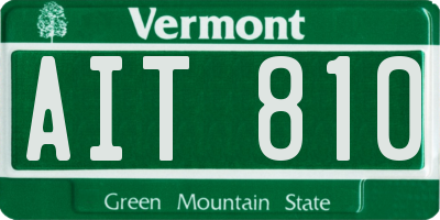 VT license plate AIT810