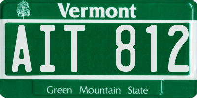 VT license plate AIT812