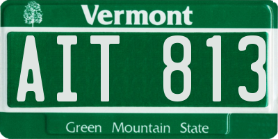 VT license plate AIT813