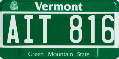 VT license plate AIT816