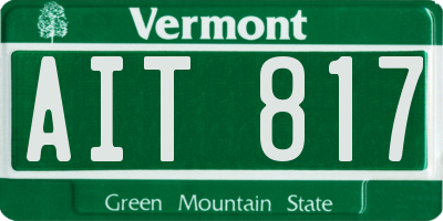 VT license plate AIT817