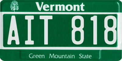 VT license plate AIT818