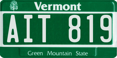 VT license plate AIT819