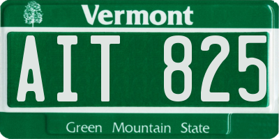 VT license plate AIT825
