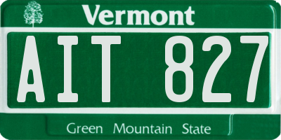 VT license plate AIT827