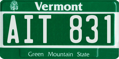 VT license plate AIT831
