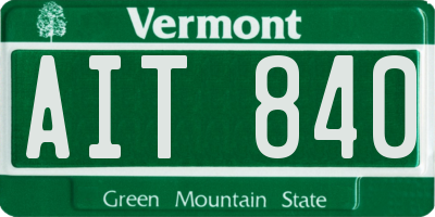 VT license plate AIT840