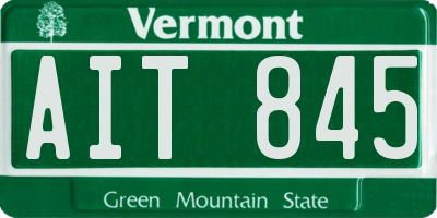 VT license plate AIT845