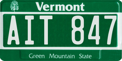 VT license plate AIT847