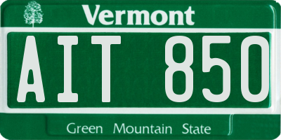 VT license plate AIT850