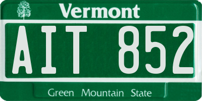 VT license plate AIT852
