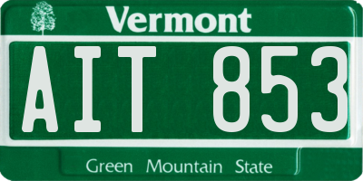 VT license plate AIT853