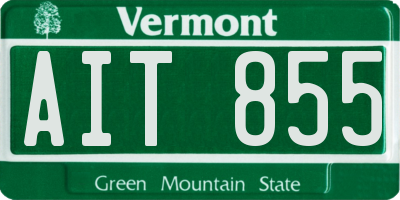 VT license plate AIT855