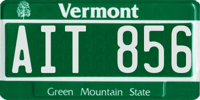 VT license plate AIT856