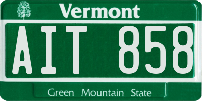 VT license plate AIT858
