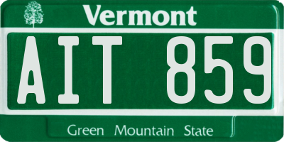 VT license plate AIT859