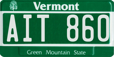 VT license plate AIT860