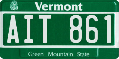 VT license plate AIT861
