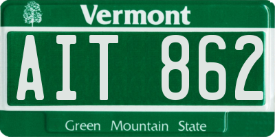 VT license plate AIT862
