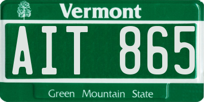 VT license plate AIT865
