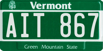 VT license plate AIT867