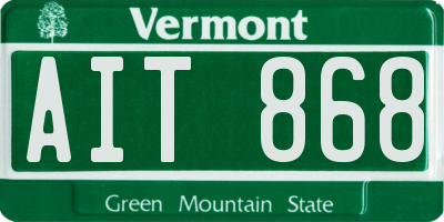 VT license plate AIT868
