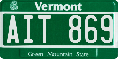 VT license plate AIT869