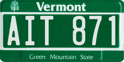 VT license plate AIT871
