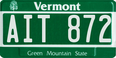 VT license plate AIT872