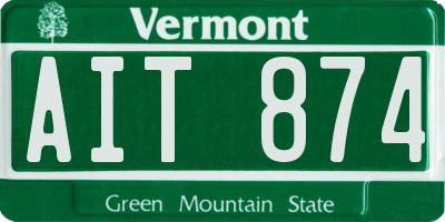 VT license plate AIT874