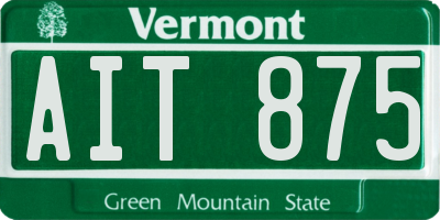 VT license plate AIT875