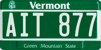 VT license plate AIT877
