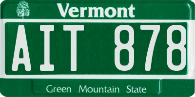 VT license plate AIT878