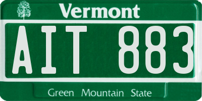 VT license plate AIT883