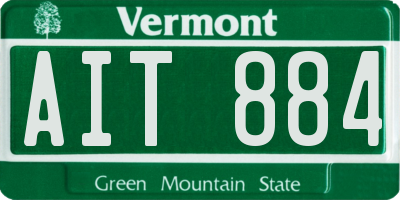 VT license plate AIT884